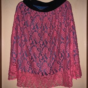Lularoe pink laced skirt